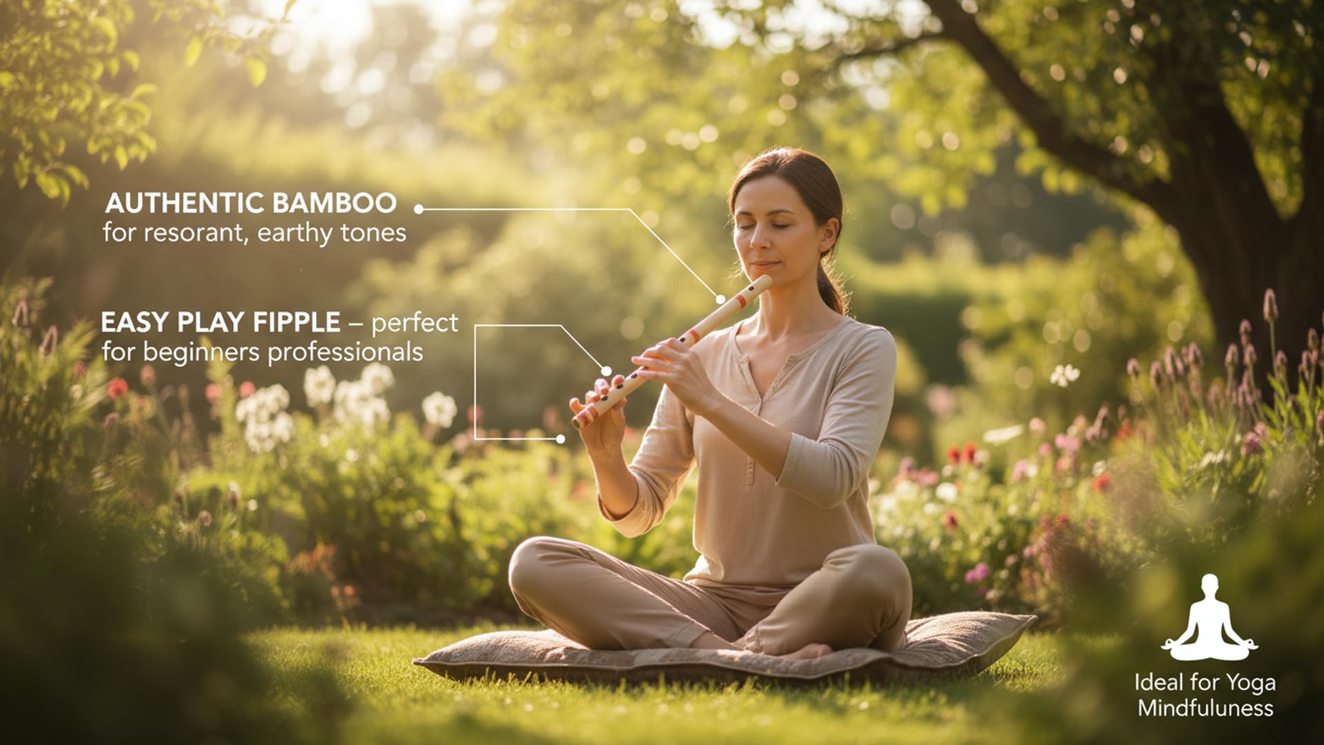 Idée cadeau d'anniversaire unique - Flûte indienne en bambou authentique de 35,6 cm - En forme de B - Instrument de musique traditionnel Bansuri fait à la main - Cadeau fantaisie pour lui, elle et