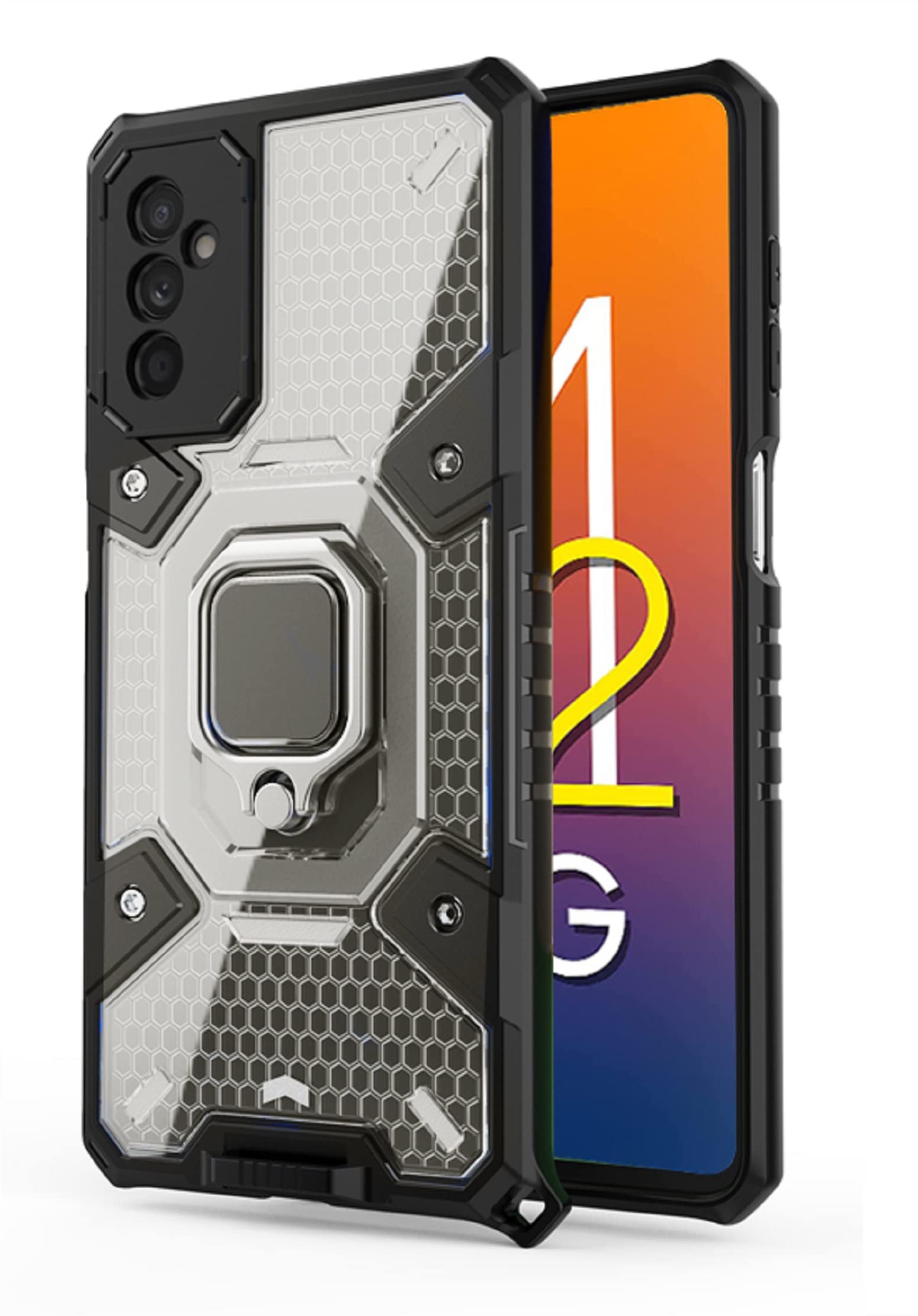 Winble Thermoplastic Polyurethane Bumper Protection Armor Back Cover with Ring Holder for Samsung Galaxy M52 5G (Transparent) (B09NGHF6N5) Amazon Price History, Amazon Price Tracker