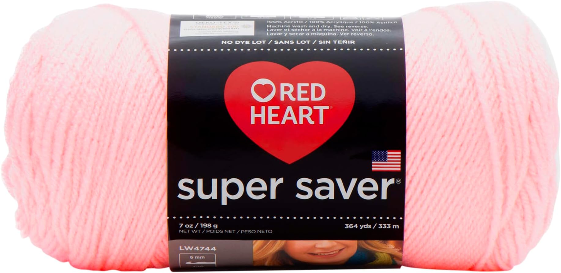 Red HeartSuper Saver Yarn, Petal Pink