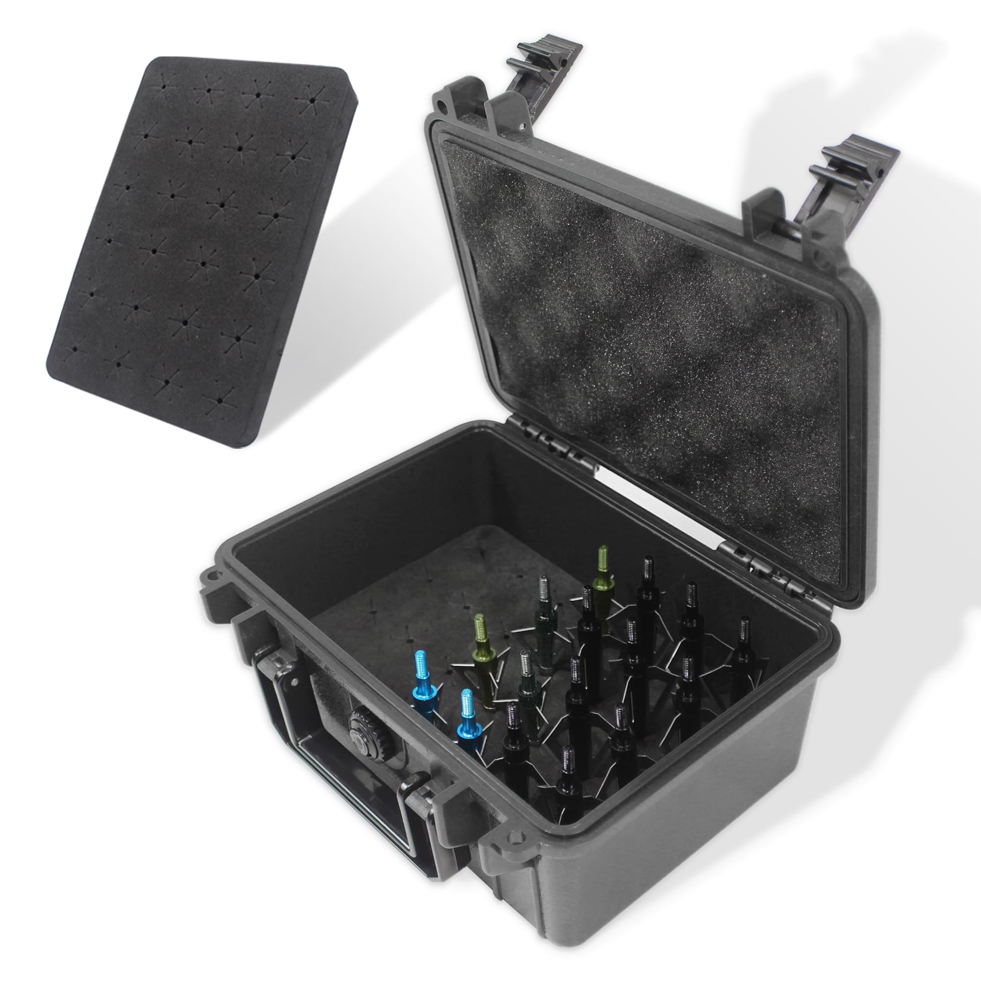 Wamlet Archery Broadhead Case Arrows Box Hunting Accessory ABS Waterproof Storage Holder Holds 28 Fixed or Mech Broadheads(Case Only) (Black) : Sports & Outdoors