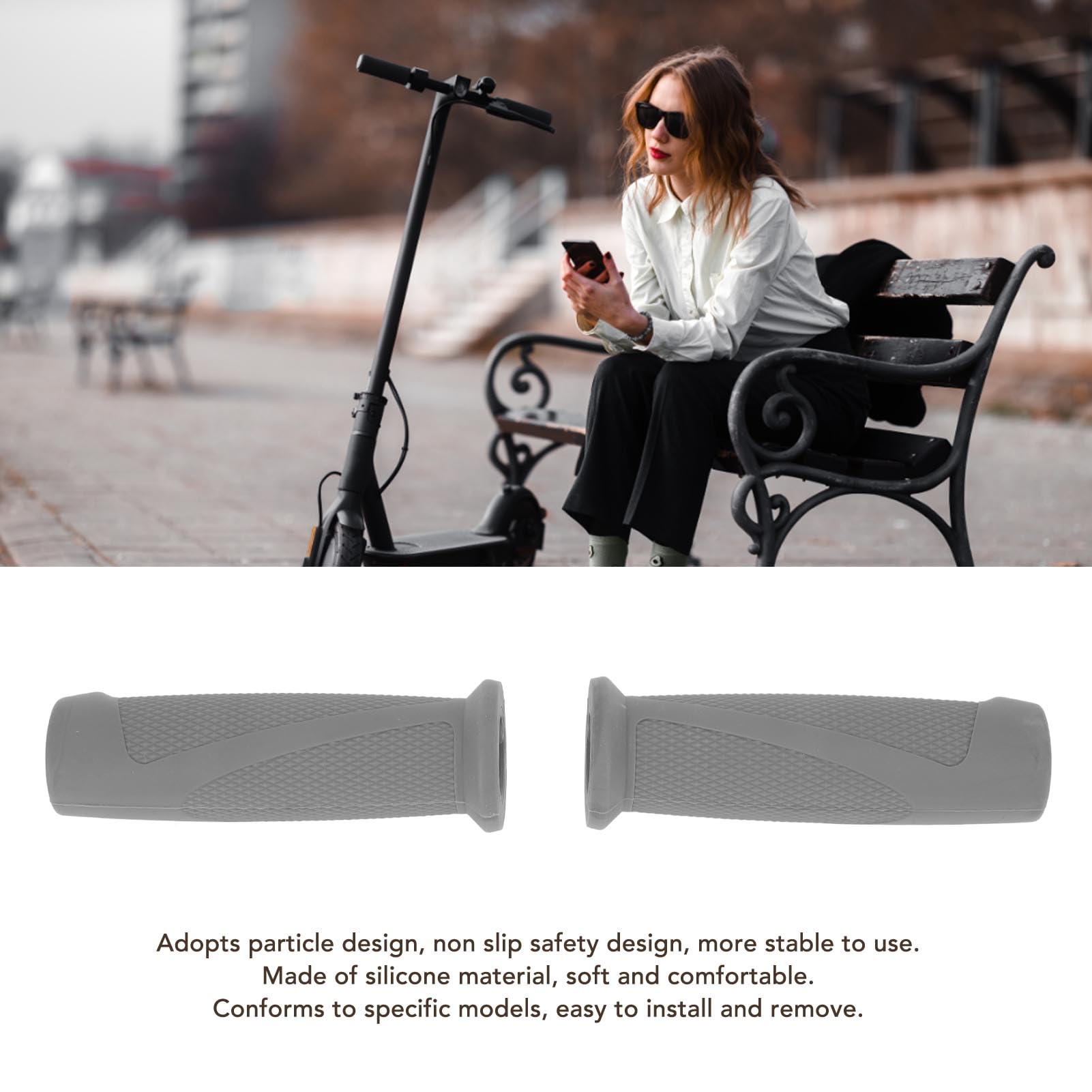 Yuecoom Scooter Handlebar Grips, 2Pcs Silicone Handle Bar Grip for Ninebot Scooter Replacement Handle Grips Accessories for F30