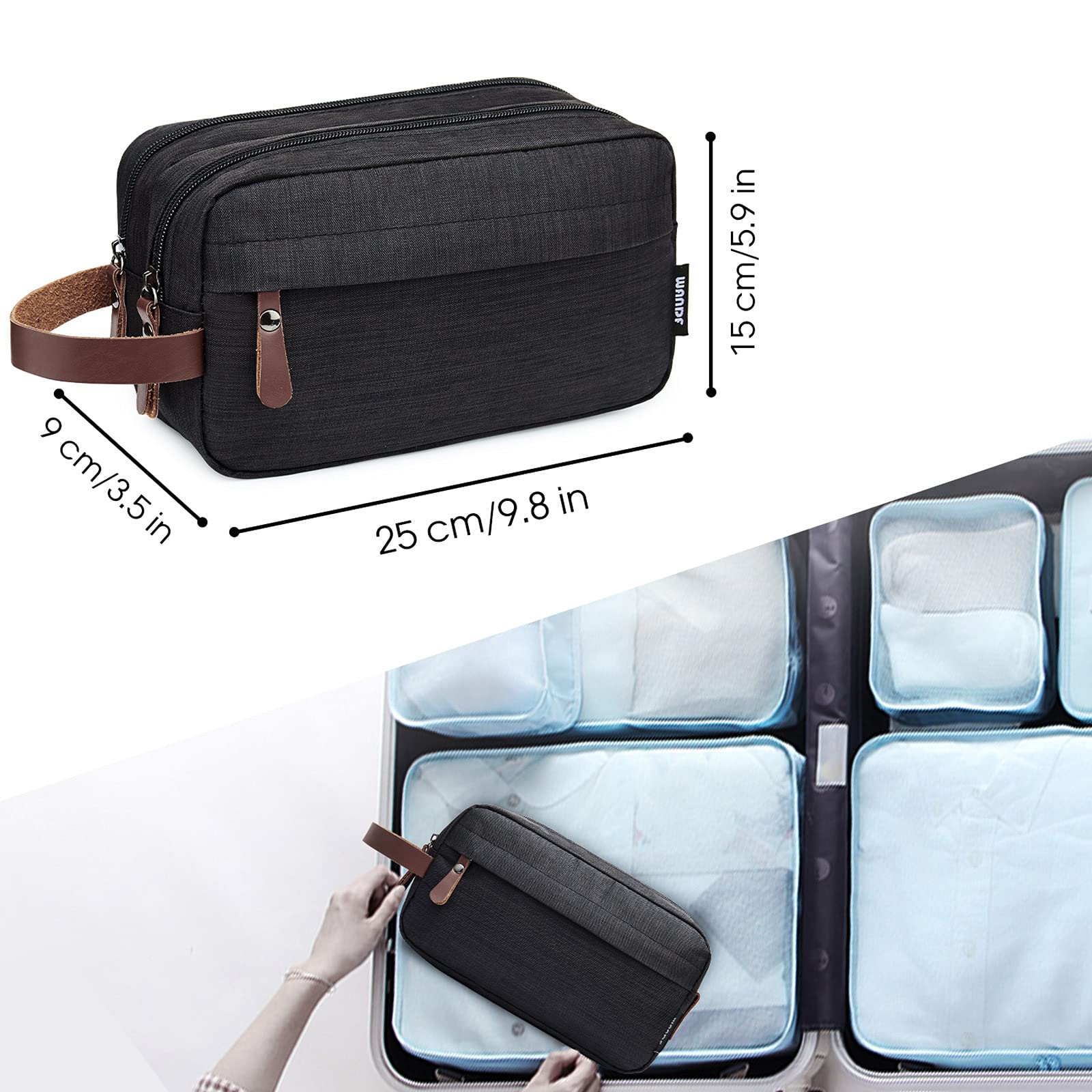 WANDF Astuccio da toilette da uomo da viaggio, borsa da bagno, accessori da viaggio, astuccio per trucco, da donna, organizzatori di servizi igienici
