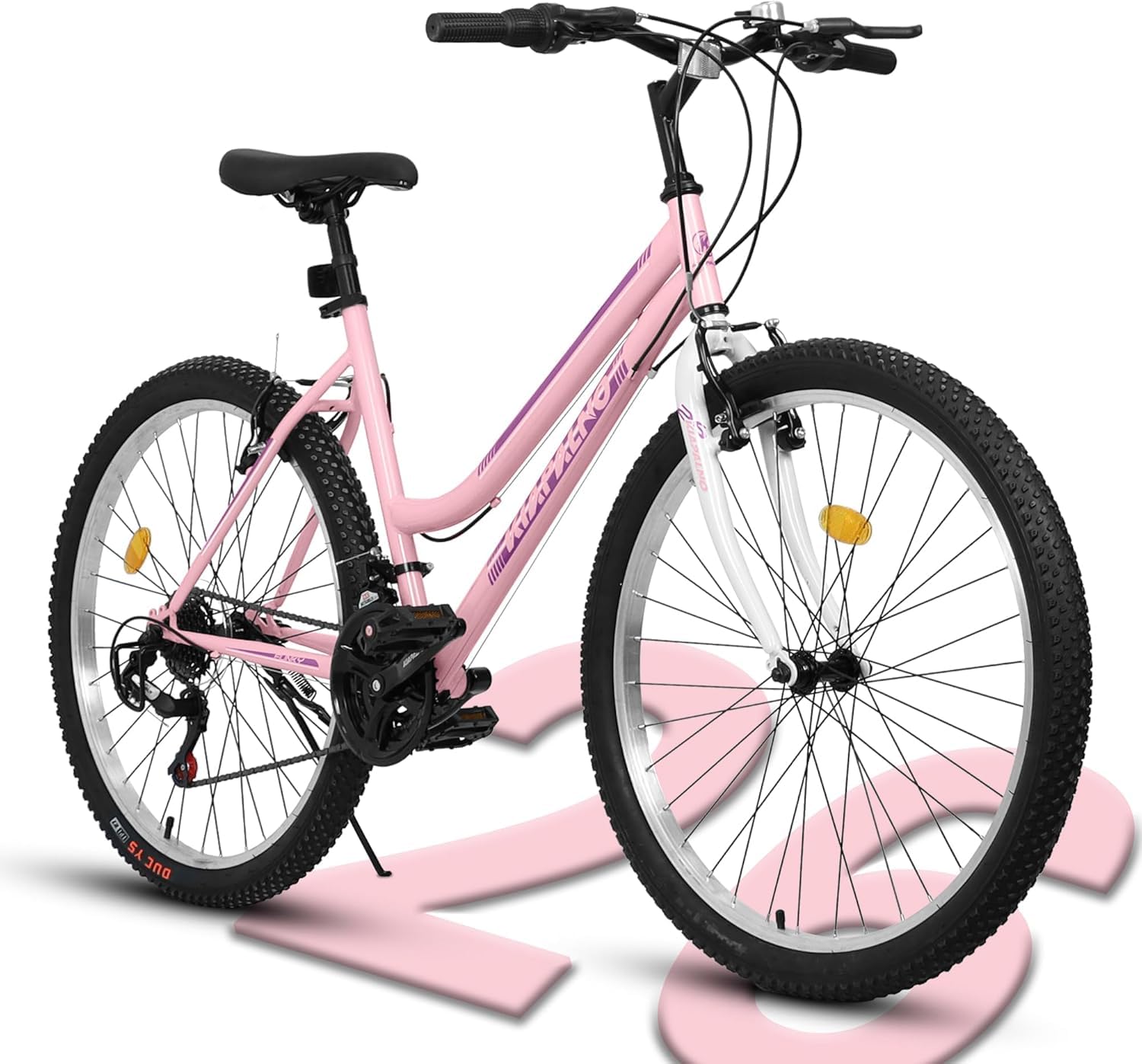 Womens' Girls 24/26 Inch Kids Mountain Bikes, 21-Speed Children's Day Gifts for Ages 10+ Years Old Bicycles, School Work Daily Commuting Summer Travel Bikes