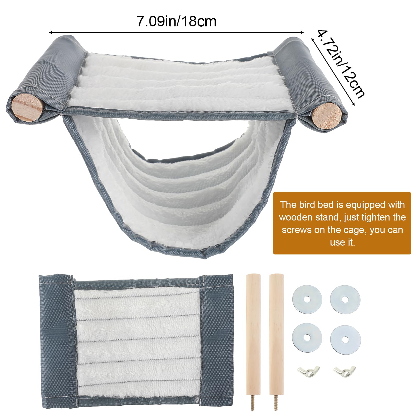 Bremorou Hamac pour oiseaux - Lit superposé - Nid d'oiseau - Maison, grottes, niches à oiseaux, cage suspendue, tente, perruche - Accessoires