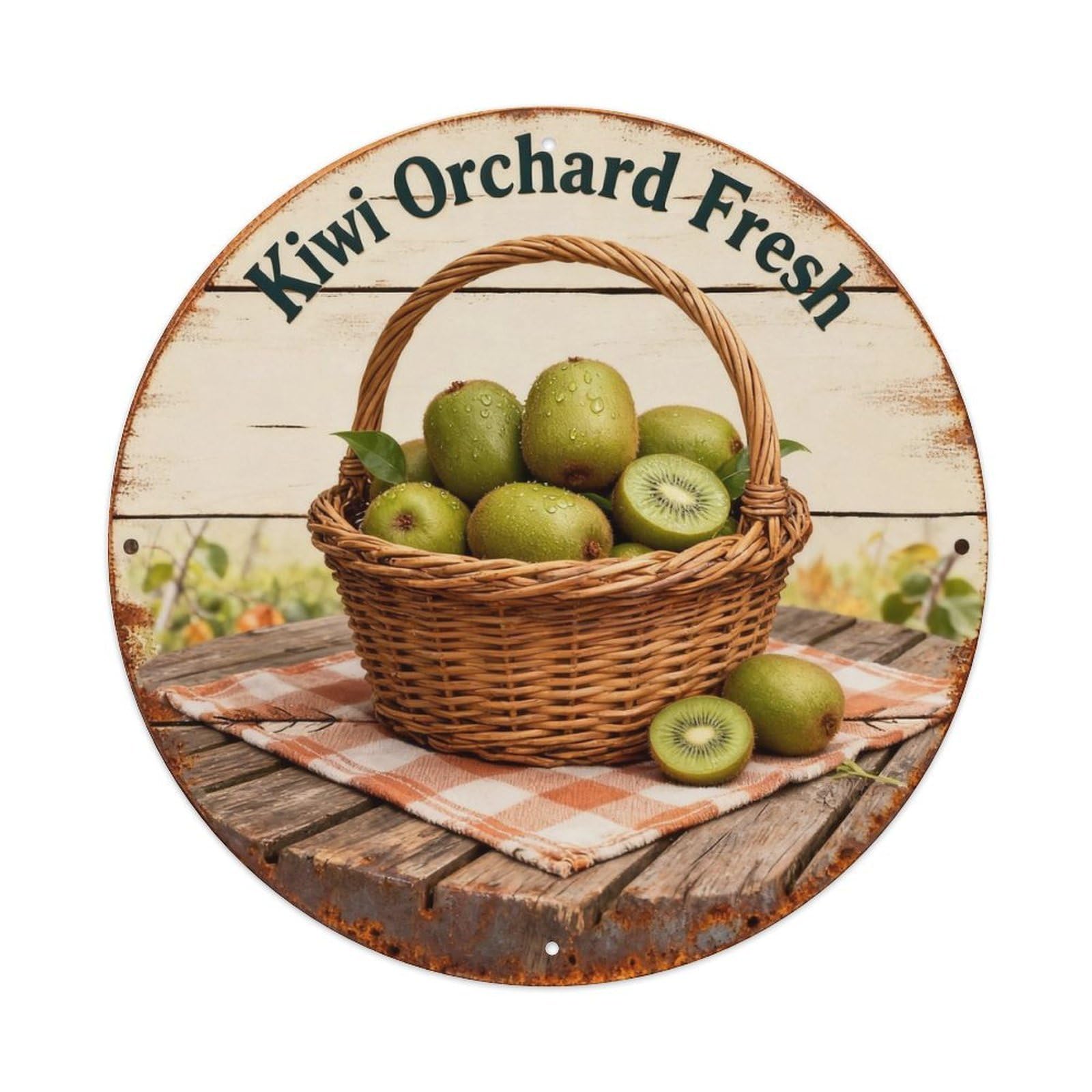 Kiwi Orchard Fresh Sign Metal Tin Sign Plaque