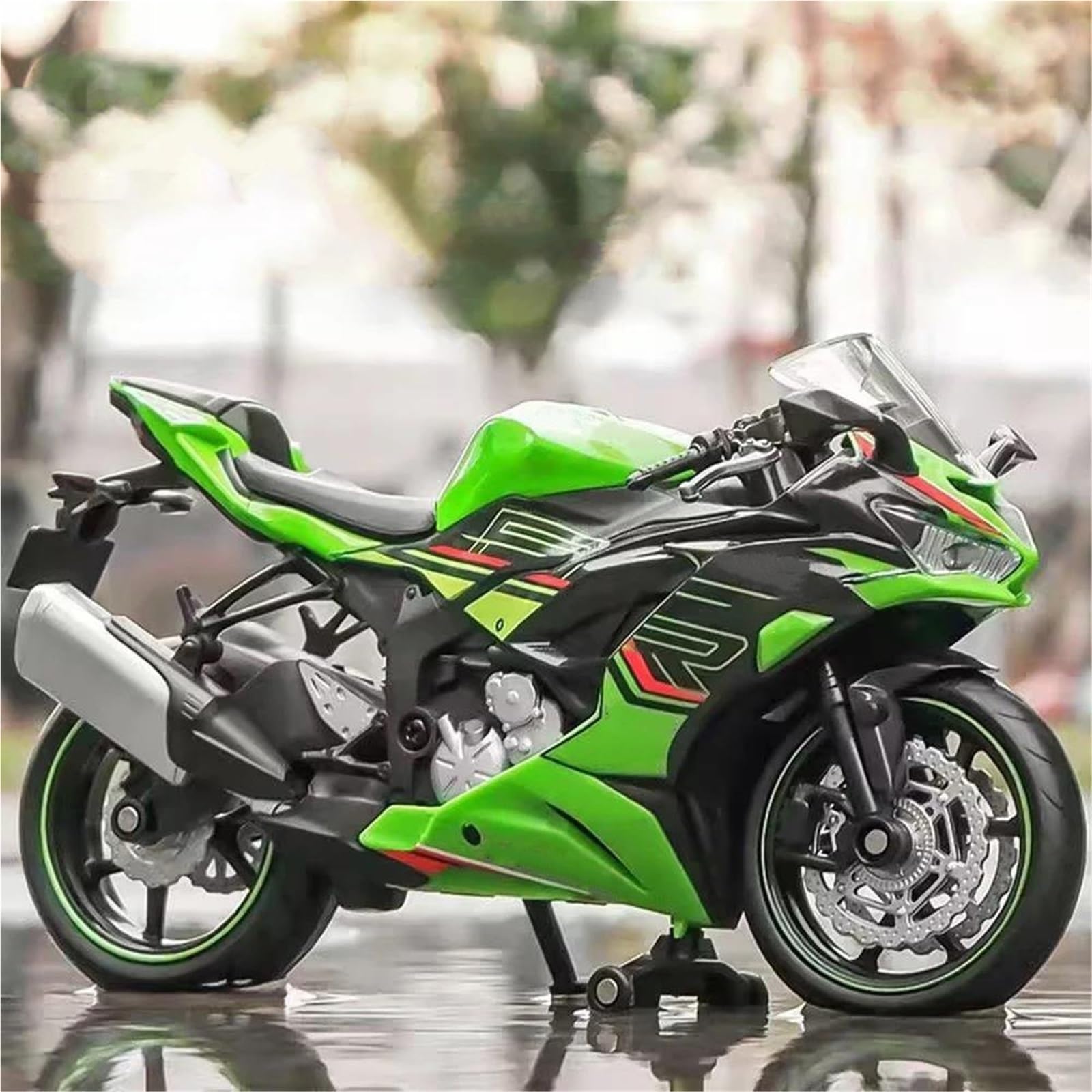 Modelo a escala de moto Moto De Juguete En Miniatura Metal Fundido A Presión A Escala 1/12, Regalo Colección Para Kawasaki Para NINJA ZX-6R(Vert)
