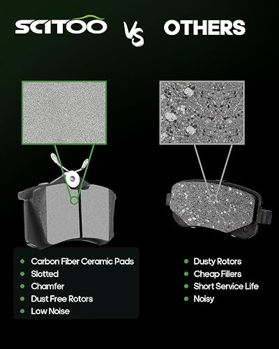 Miniatura 3 de SCITOO D840 D340 Ceramic Brake Pads Sets Front & Rear Fit For Audi A4 2000-2008,For Audi A4 Quattro 2002-2006,For Audi A6 1998-2004,For Audi A6