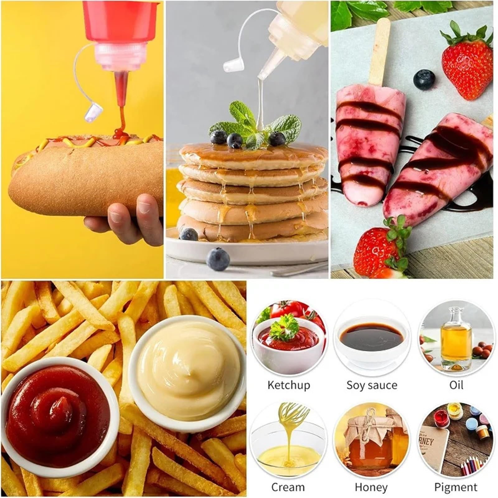 10PC Tomatensauce Marmelade Salat Dressing Squeeze Flasche Öl Gewürz Kunststoff Küchenwerkzeuge für Gewürze(500ml)