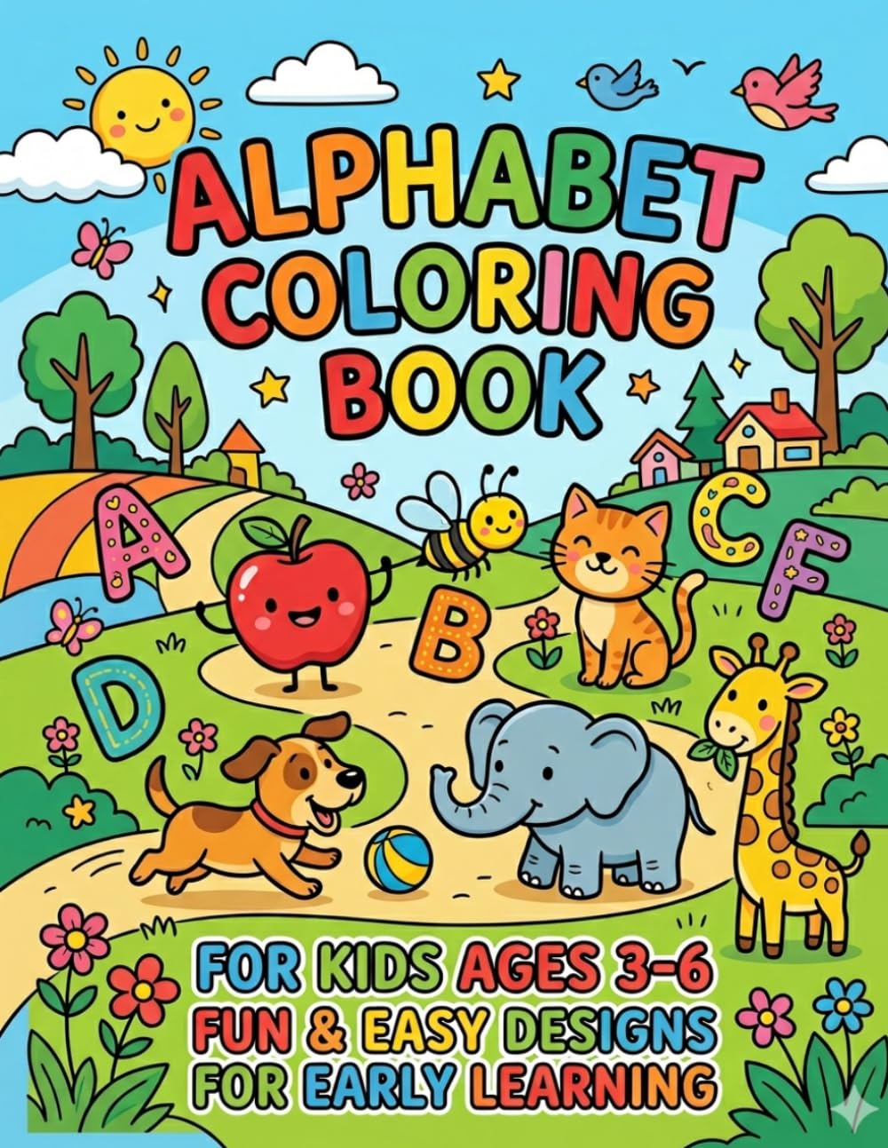 Alphabet Adventures Coloring Book: Learn A‑Z with Fun Letter Illustrations for Kids Ages 3–6: Fun‑Filled Alphabet Coloring Pages for Toddlers and Preschoolers – Coloring Book for Kids Ages 3, 4, 5, 6