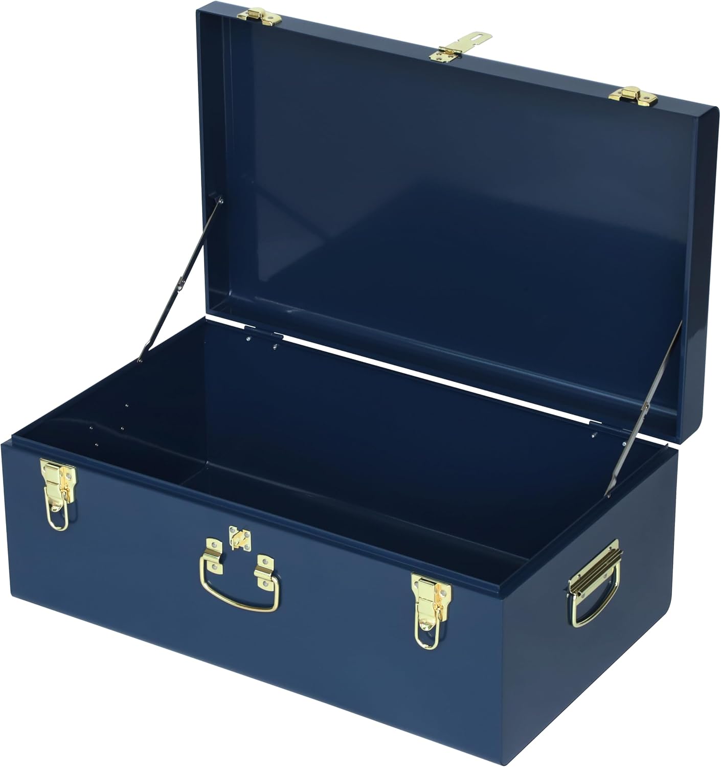 Vixdonos Large Metal Trunk Decorative Storage Box College Dorm Chest with Handle