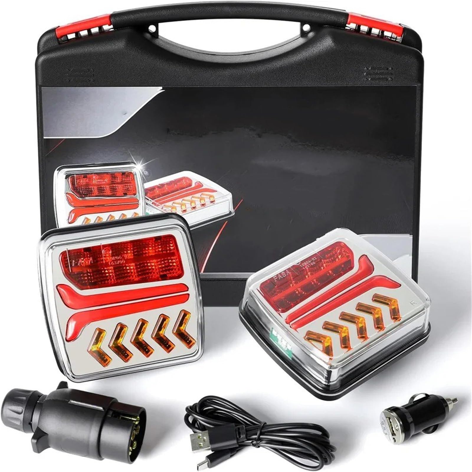 Luz Trasera 1 Juego Luces Traseras LED Magnéticas Inalámbricas 12V 24V 30M Para Remolque Luz Freno Advertencia, Para Autocaravana Camión