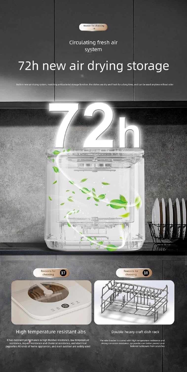 Adjustable double-layer dish rack inside the dishwasher