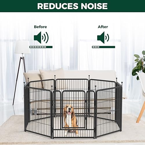 Miniatura 5 de FXW Rollick Dog Playpen 24" H 8 paneles y tubo silenciador negro