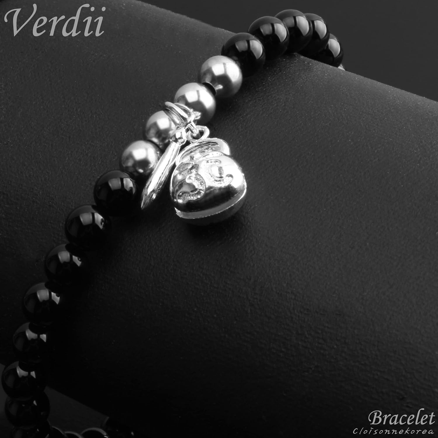 Bracelet Onyx Sterling Silver Buddhism Oṃ Moktak Edition Verdii 5177BM