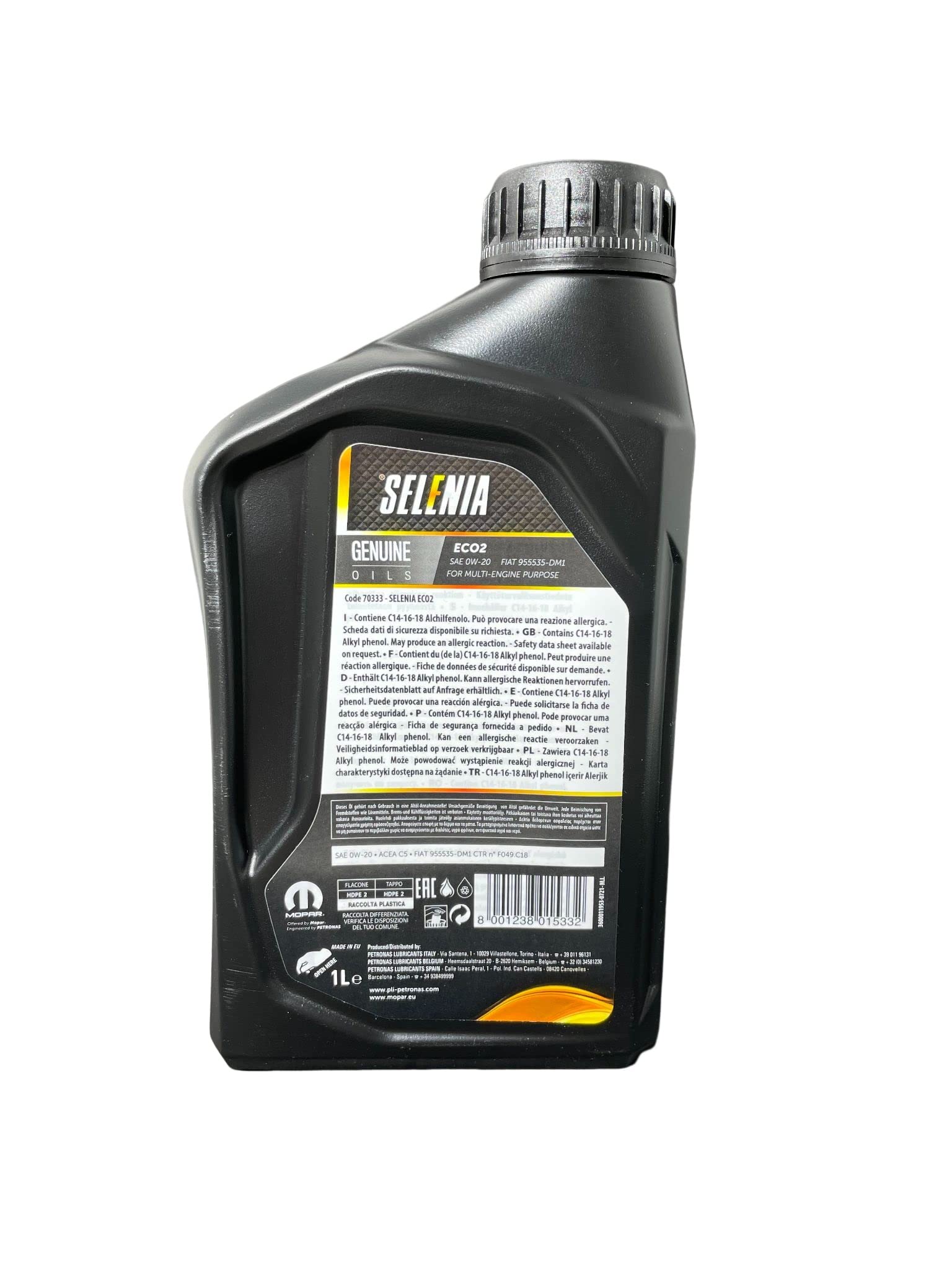 SELENIA Olio motore Top Tec 0W-20 1 L Compatibilità con MERCEDES-BENZ Classe A W177 Classe C Sedan W205 GLC X253 CLA Coupe C118 Classe C T-modell S205 GLB X247