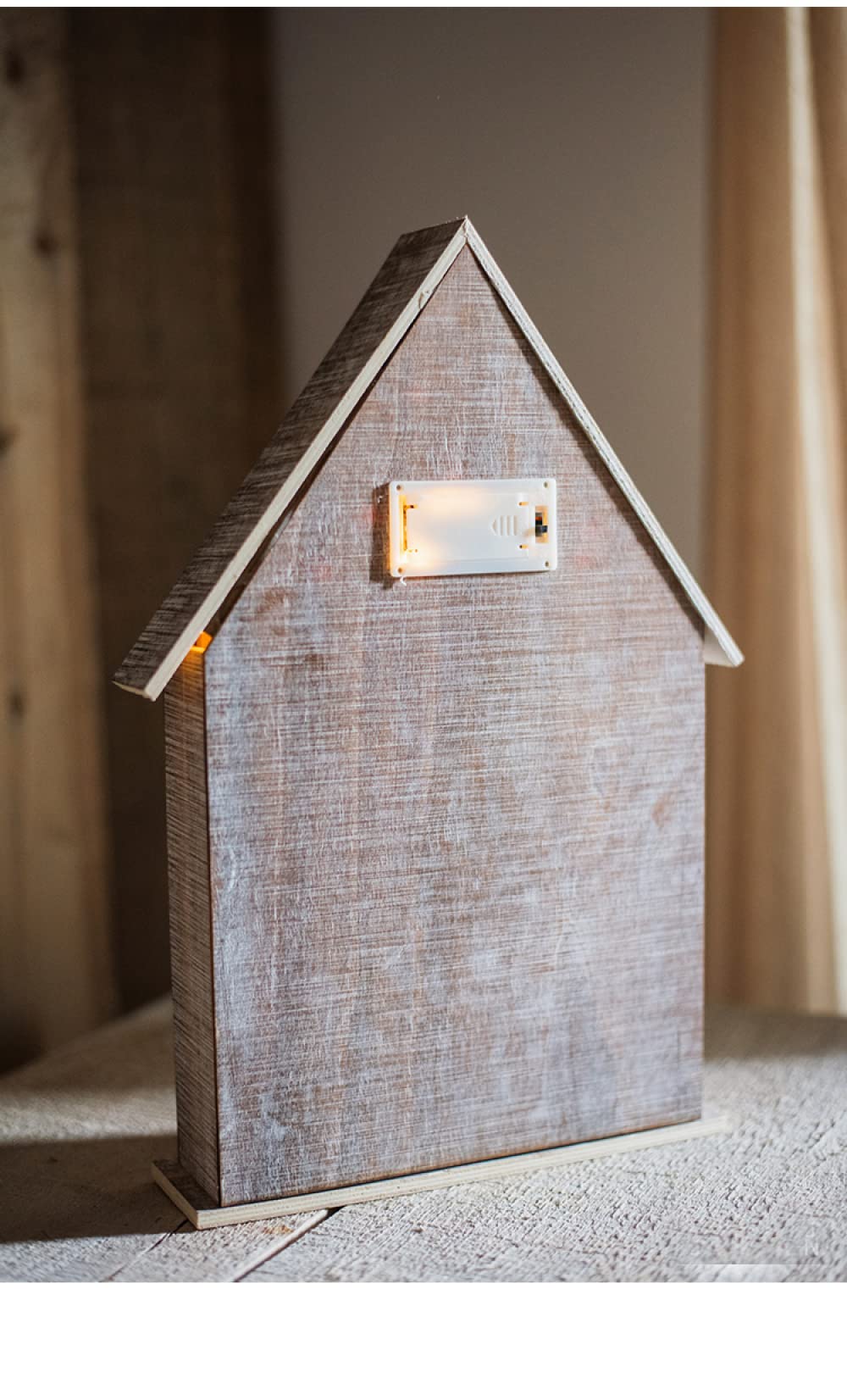 Siqi Countdown To Christmas Calendario de Adviento con luz led de madera, cajonera Candy House