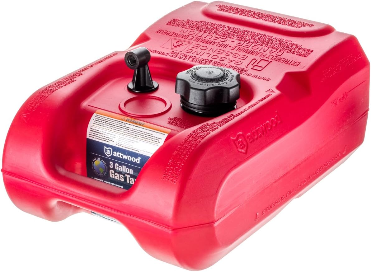 Attwood 8803LP2 EPA and CARB Certified Portable Boat Gas Tank, 3 Gallon Capacity : Boat Fuel Tanks : Sports & Outdoors