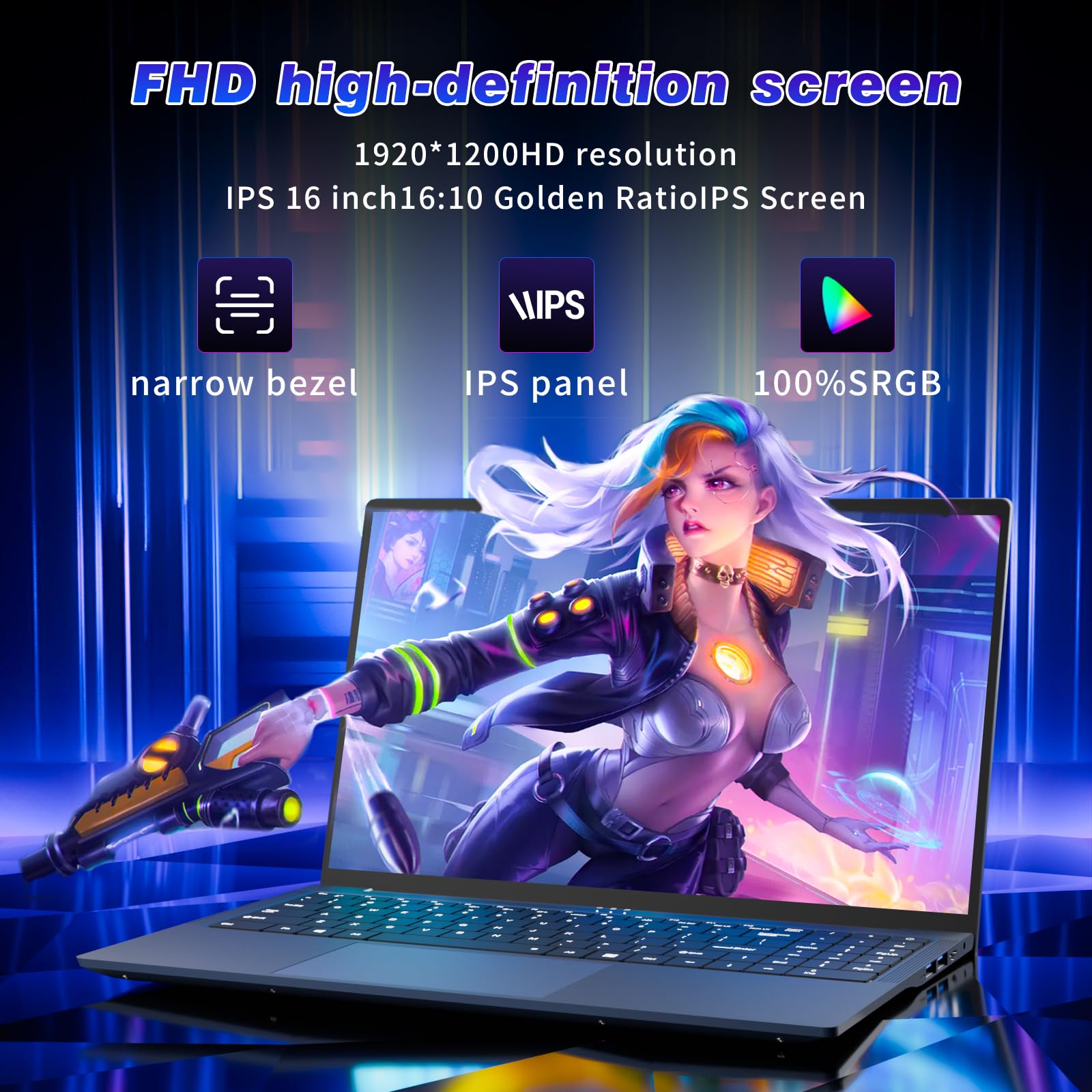Amazon.co.jp: QLall 16インチラップトップコンピューター、FHD IPS