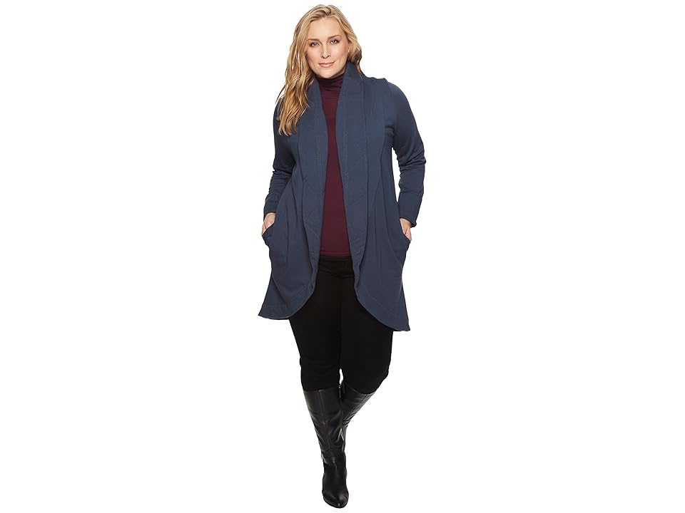 

B Collection by Bobeau Plus Size Peri Brushed French Terry Jacket (Navy) Women's Coat