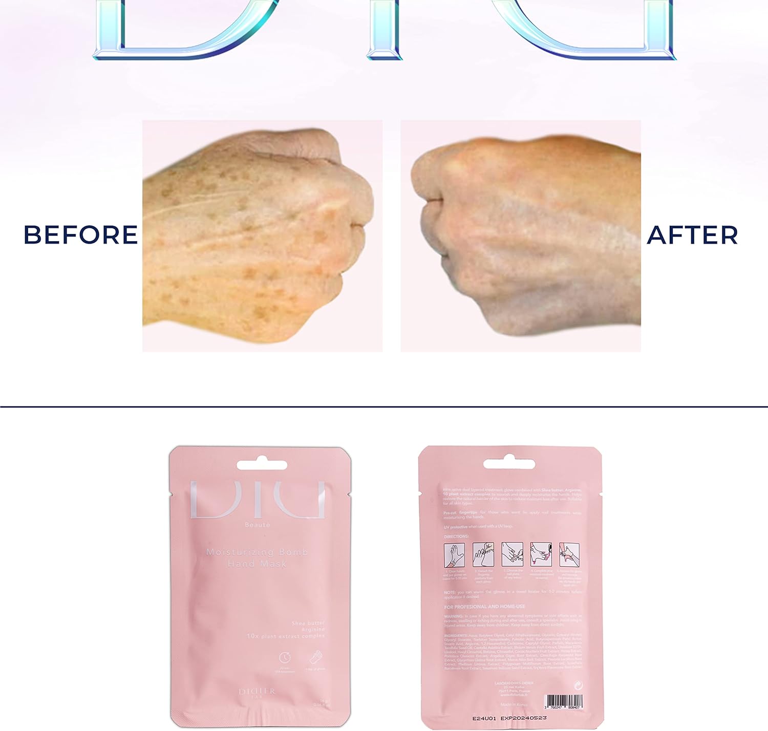 DIDIER LAB Lemongrass Skin Treatment Mask, Deep Moisturizing and Nourishing, Dual Layer Gloves, 10x Natural Ingredients, Safe and Effective for All Skin Types - Image 3