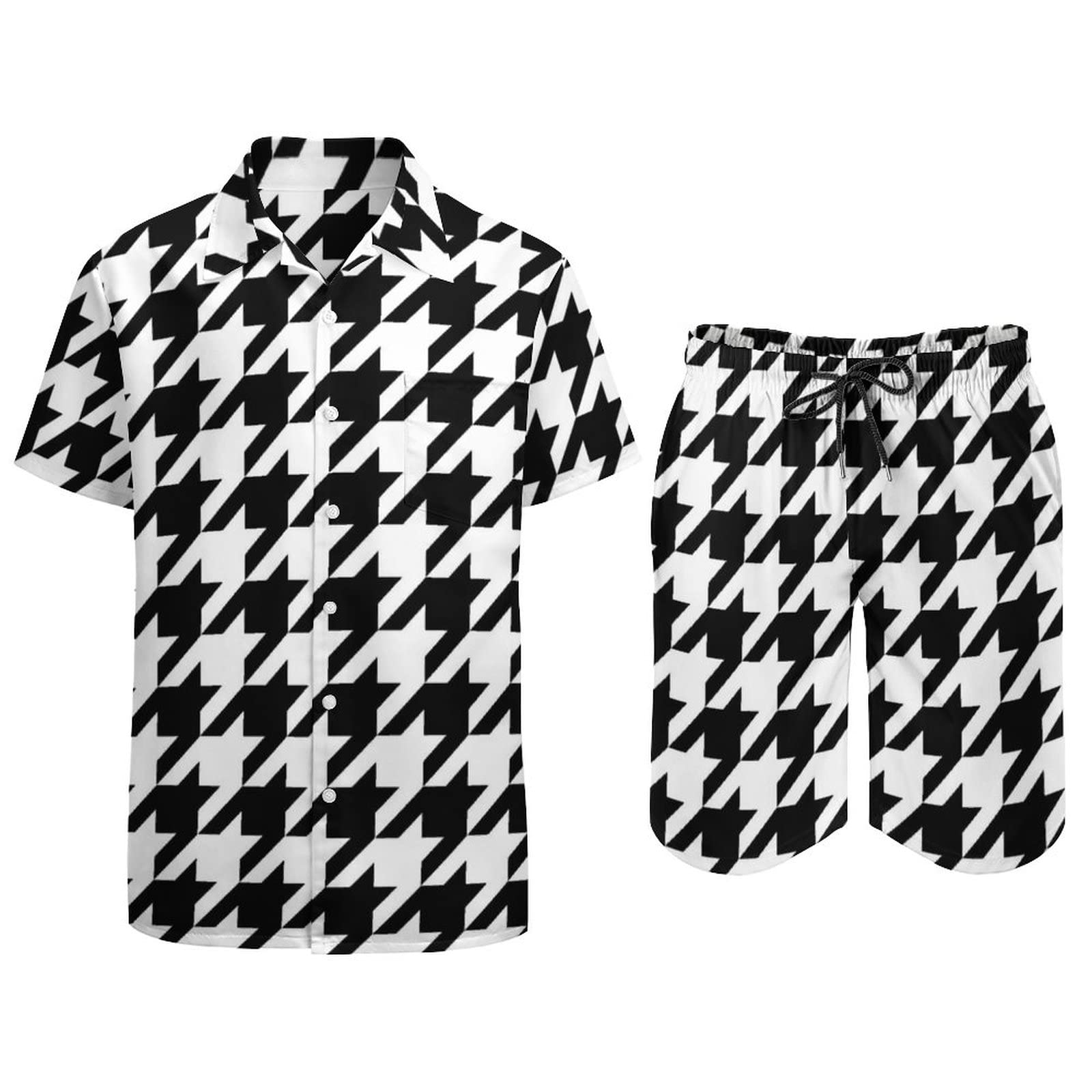 Amazon.co.jp: Tシャツセット 千鳥柄 アロハシャツ セットアップ