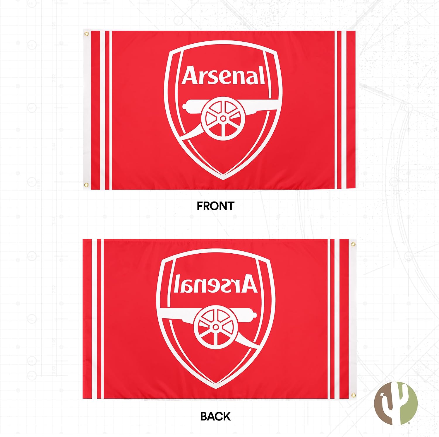 Desert Cactus Arsenal Flag FC Gunners Football Soccer 100% Polyester Indoor Outdoor 3x5 Feet Banner (Flag F)