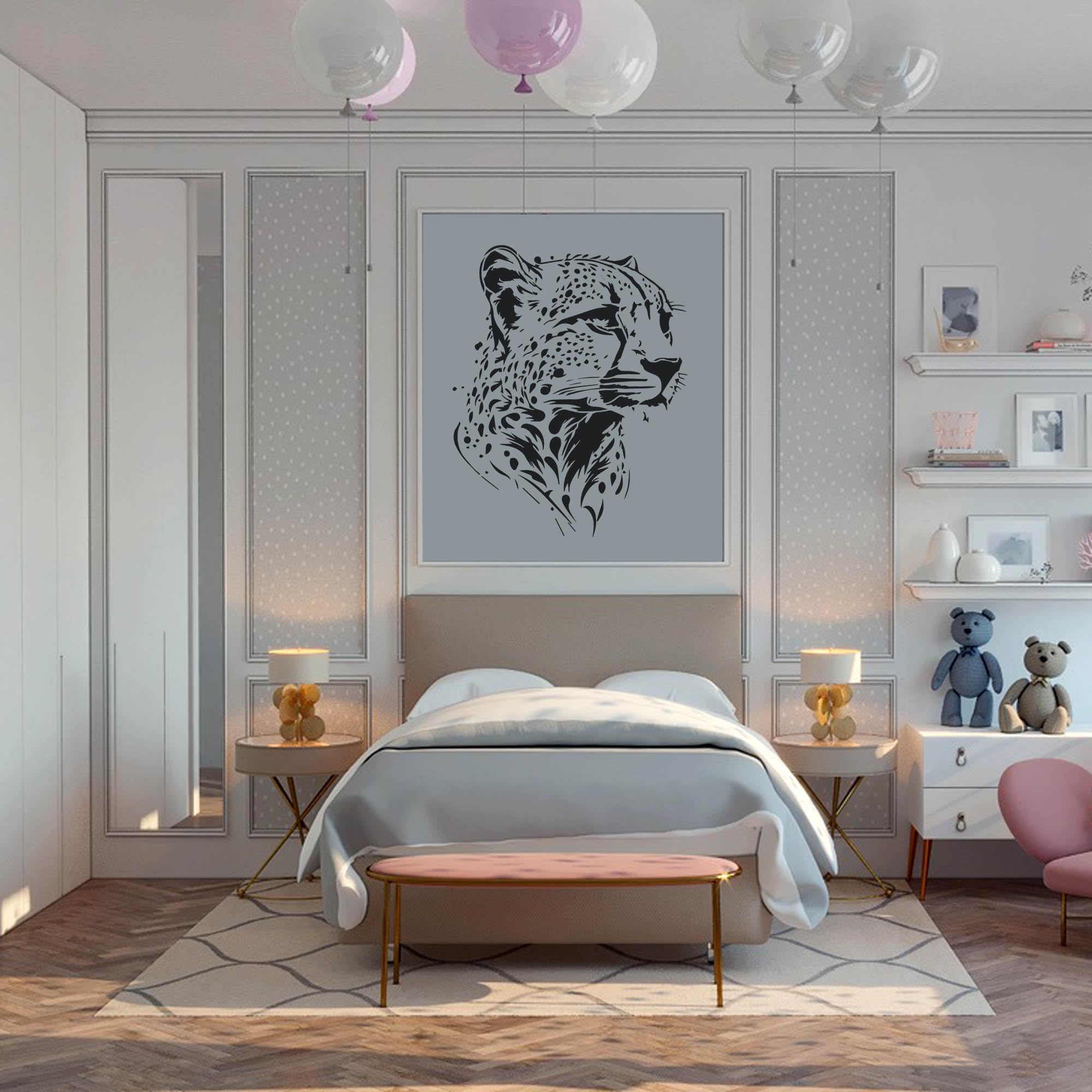 Animal Stencils No.1, Large Format Wall Art Painting Stencil, Reusable Plastic Decoration Template (Cheetah-1, M) - Image 2