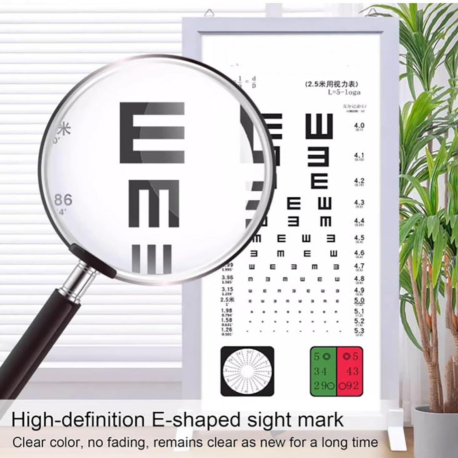 MObyat Sehtafel-Leuchtkasten, 3 m HD-Vertikaltafel, 2 Sehziele, weißer Aluminiumrahmen, 90 x 30 cm, für Optiker, Geschäfte, Kliniken und Sehtests zu Hause