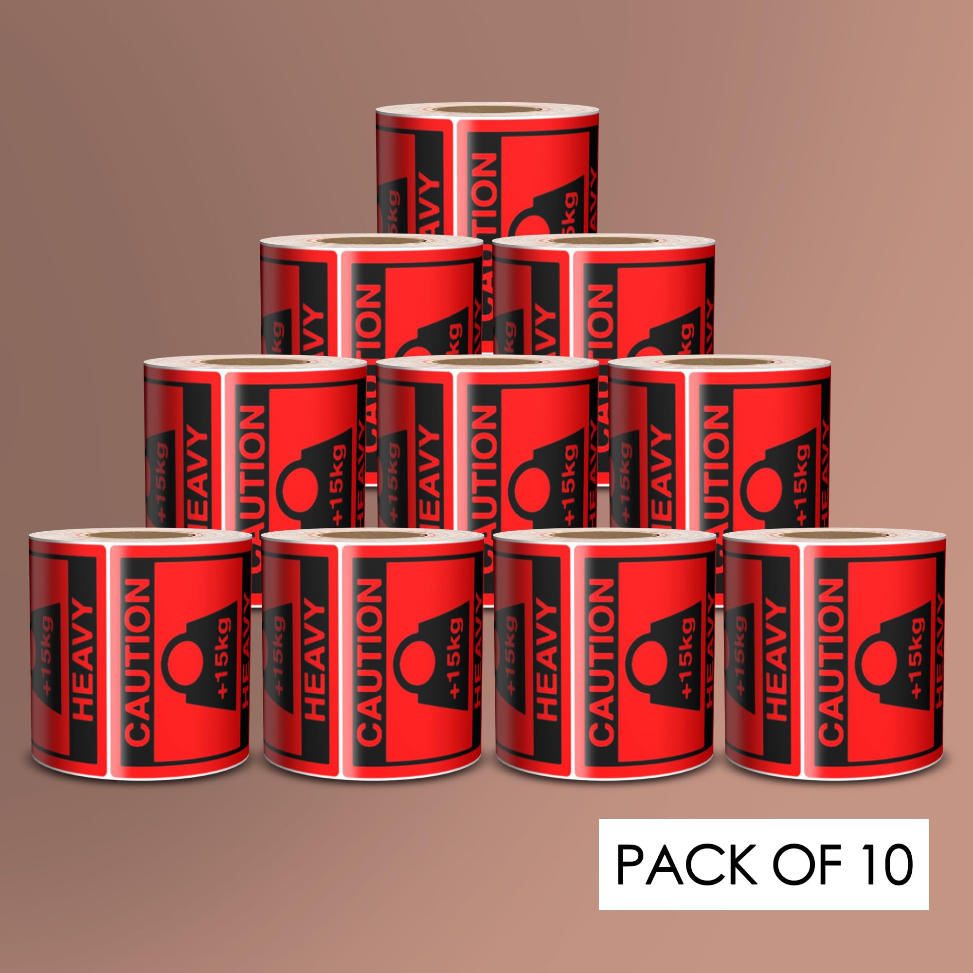 Package Caution Heavy Parcel Sticker Over 15kg 80x80mm 500 Shipping Labels Per Rolls Warning Labels Self Adhesive Bright Red Parcel Stickers 10 Rolls 5000 Sticker