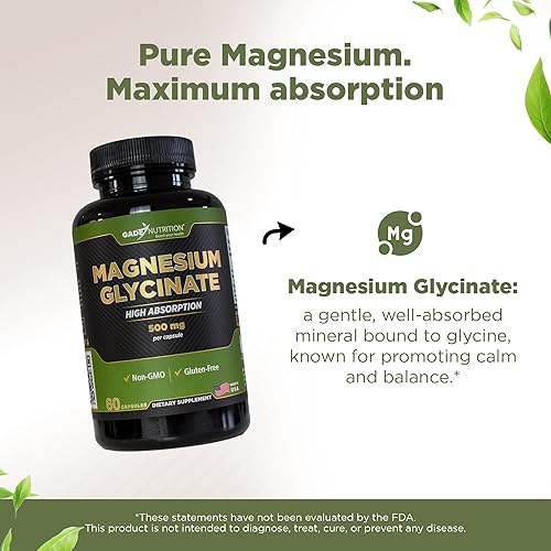 Miniatura 20 de Gade Nutrition Complejo triple de magnesio con glicinato de magnesio, malato de magnesio y taurato de magnesio Suplemento de magnesio puro