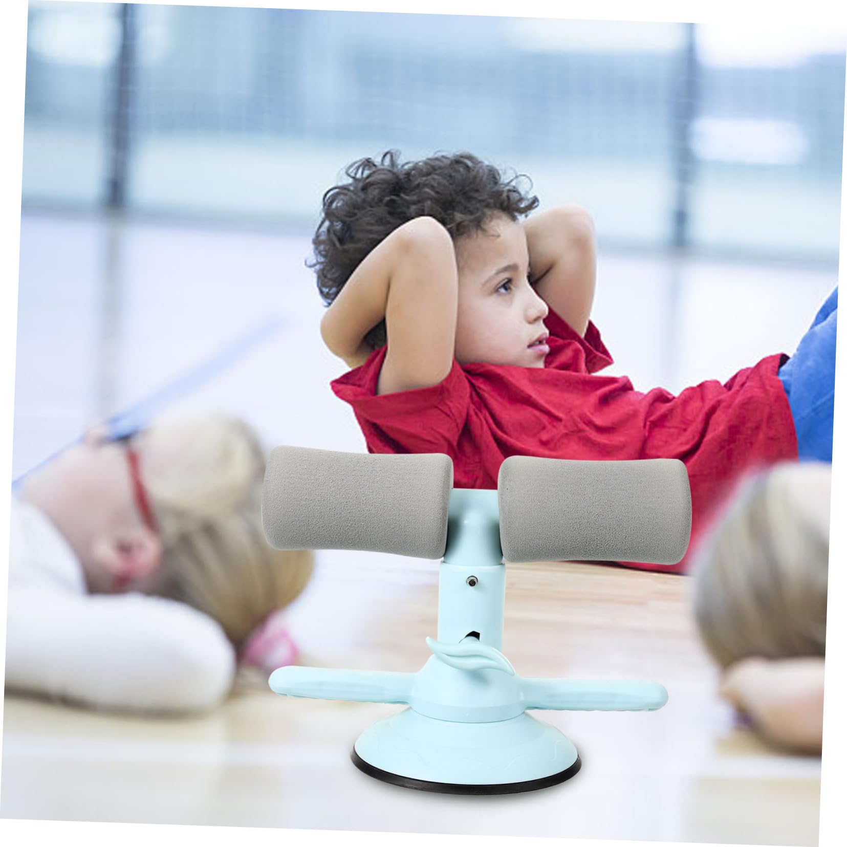 Dispositivo Para Abdominales Ventosa Ergonómico, Barra Práctica Para Sentarse, Accesorio De Ejercicio Portátil Para Casa, Color Azul Maca, Asistencia Para Flexiones y Entrenamiento Abdominal