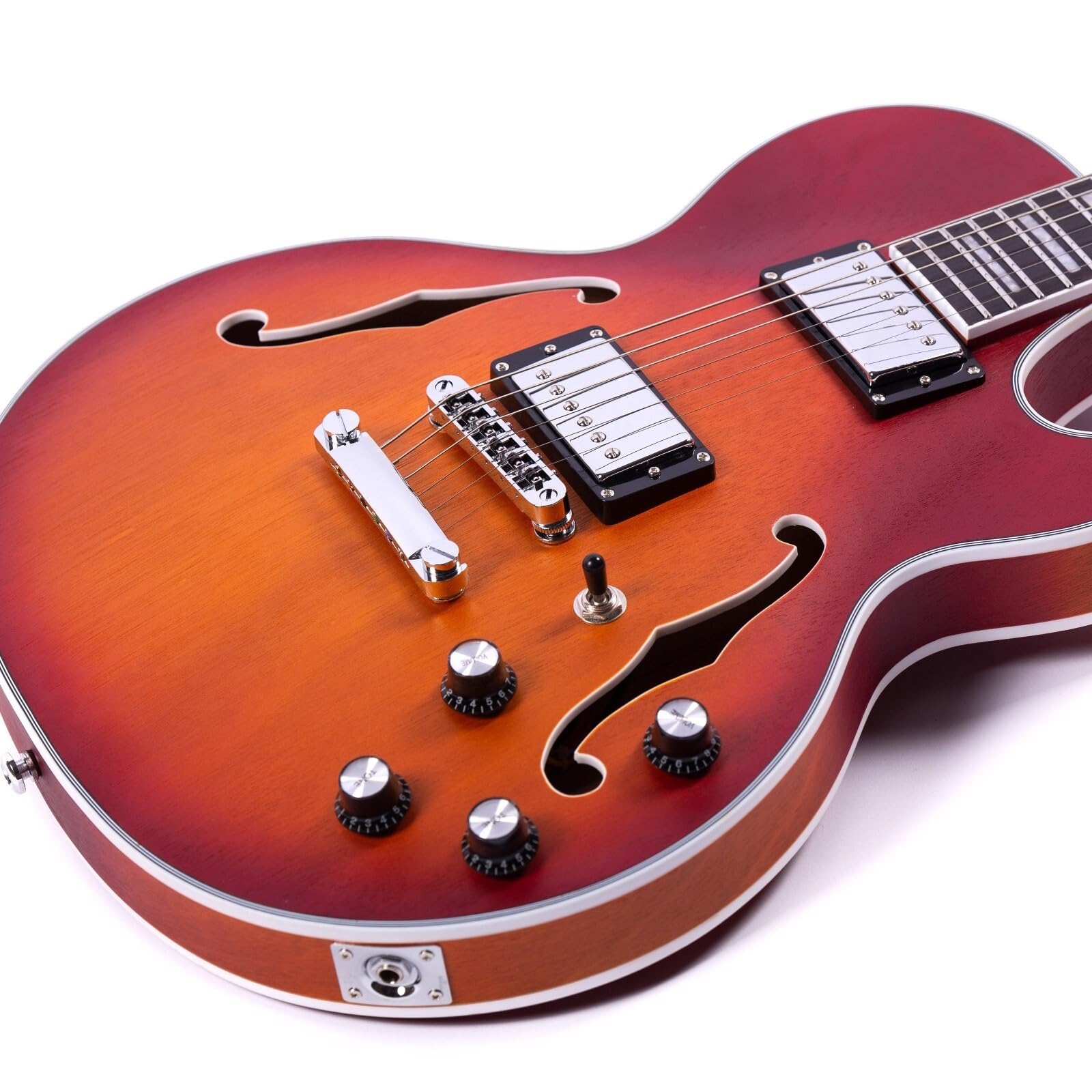 Standard Gitara Elektryczna Profesjonalna Gitara Elektryczna Semi Hollow Z Mahoniowym Korpusem Rozszczepianiem Cewek Odpowiednia Do Ćwiczeń Gry