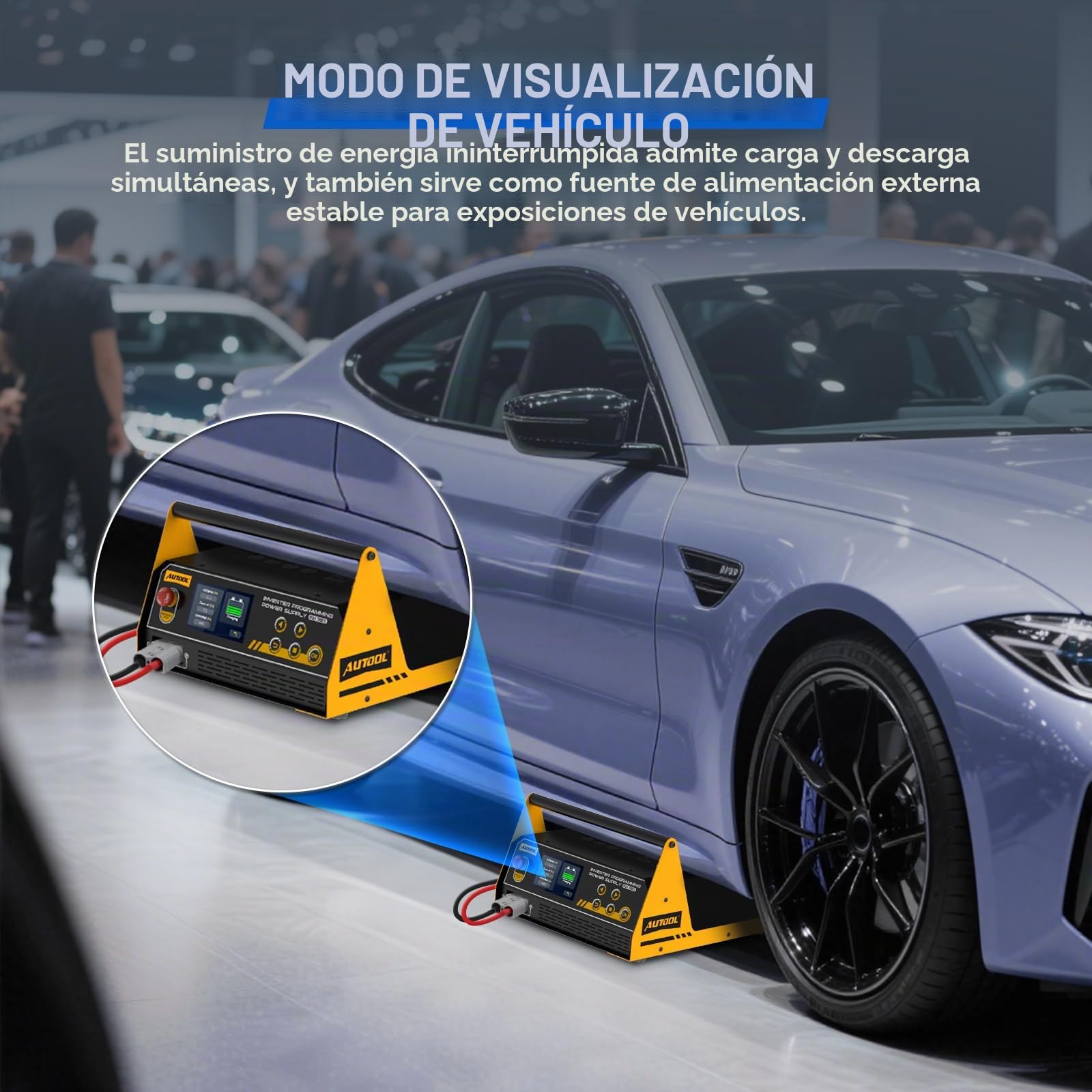 AUTOOL Cargador de Baterías para Automóviles Fuente de Alimentación Programable (EM385)