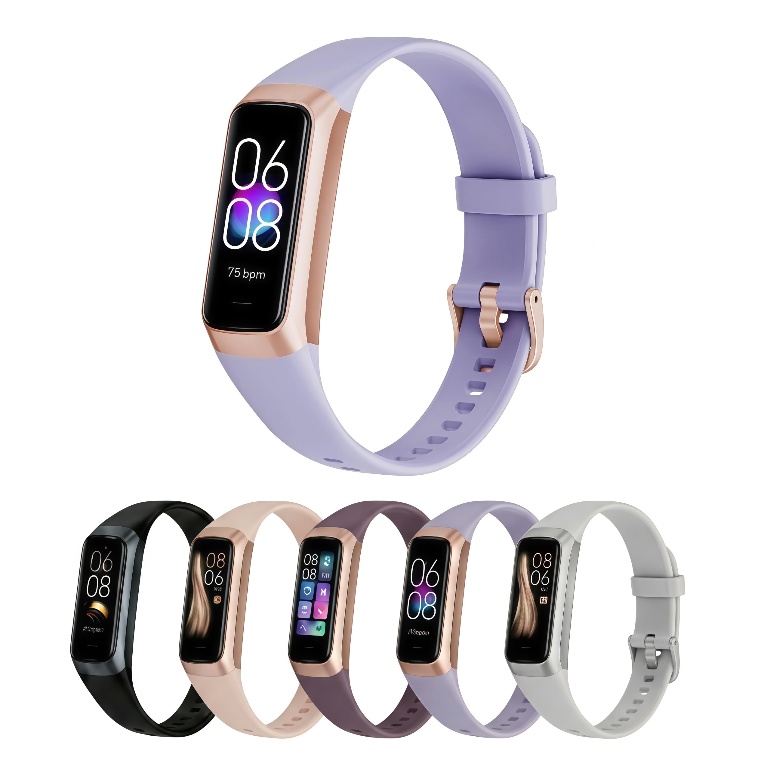 AAFGVC Avinora Smart Fitness Tracker 24/7 Heart Rate Blood Oxygen Sleep Tracking 20-Day Battery 3ATM Waterproof AMOLED (Blue)