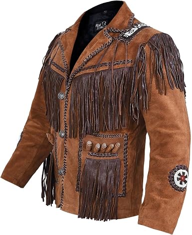 Amazon.com: Chamarra de cuero de ante occidental para hombre con flecos de  cuentas de huesos, estilo motero para hombre de moda clásica. : Ropa,  Zapatos y Joyería