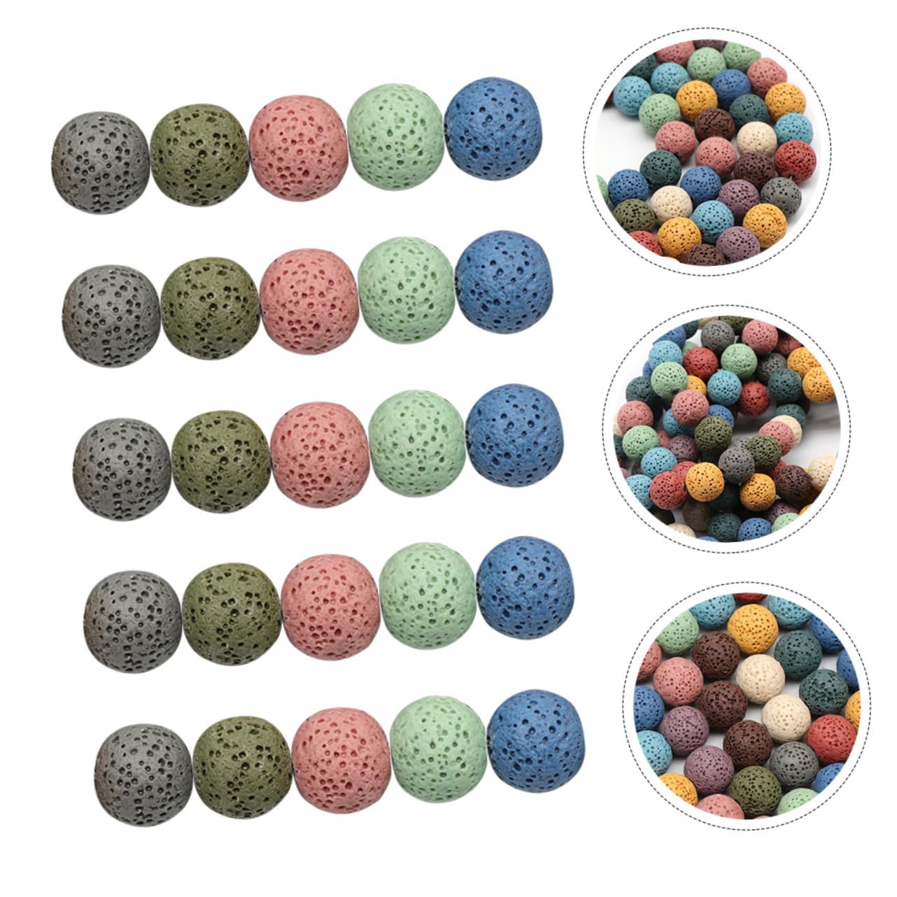 NUOBESTY 250piezas Cuentas Sueltas De Volcán Coloridas Para Manualidades Diy Material Amigable La Piel Para Joyas Decoraciones y Proyectos Creativos