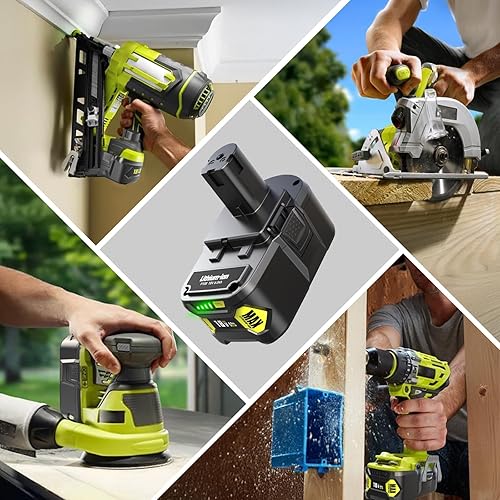 Miniatura 7 de Paquete de 4 baterías de repuesto de 6.0Ah para herramienta eléctrica inalámbrica Ryobi ONE+ de 18 V P108 compatible con P102 P103 P104 P105 P106