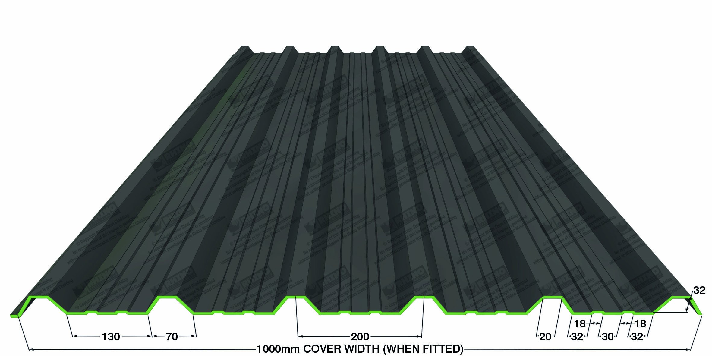Buy Rhino Steel Cladding Box Profile Slate Grey Polyester Coated Metal Steel Roofing Sheets Parcel Of 10 X Roof Sheets 8 2 44m Lengths Online At Desertcartmalta