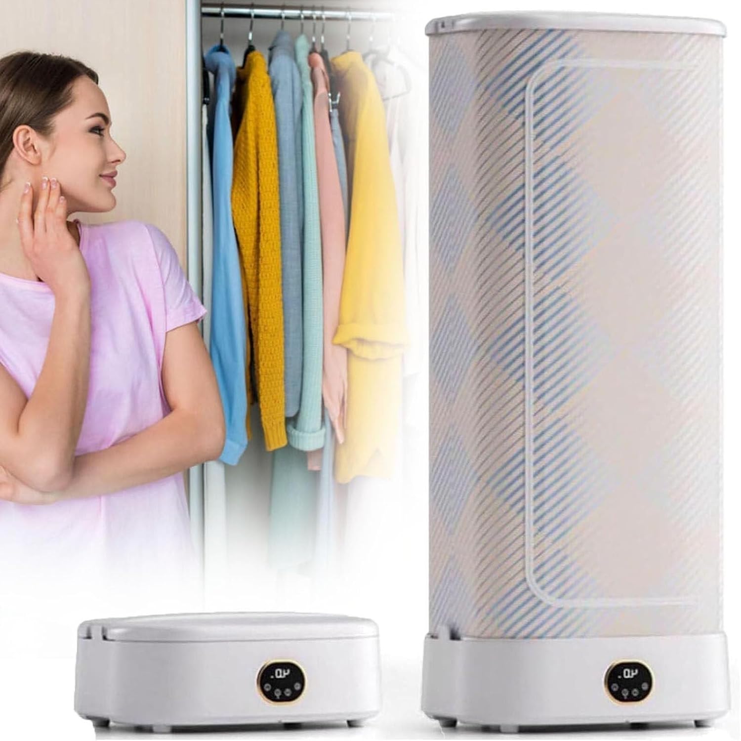 Automatic Ironing Machine, Portable Clothes Dryer, Steam Ironer,Quickly Smooth Out Wrinkles, 360° Circulating Heat Flow, For Home