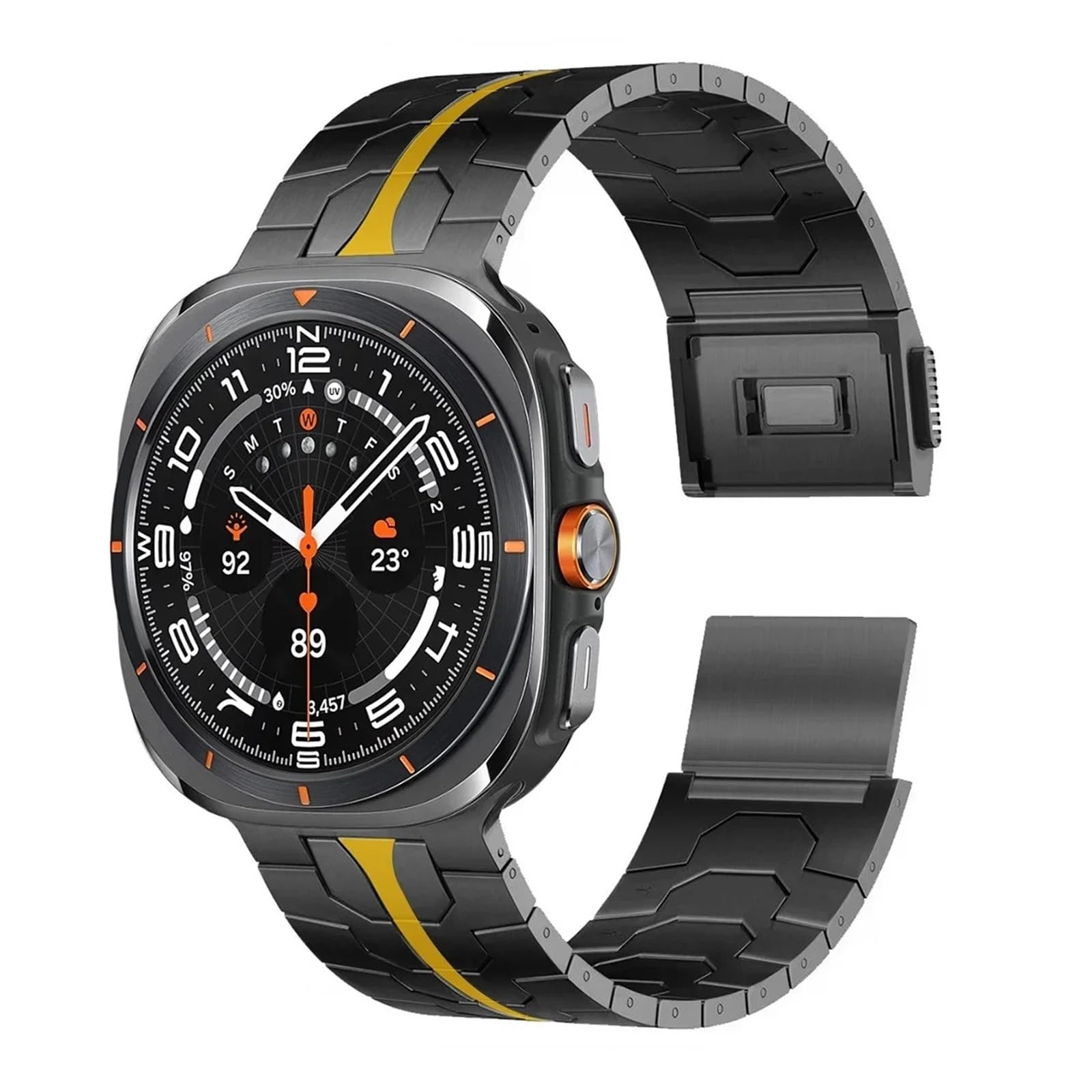 JDIME Cinturino in acciaio inossidabile con chiusura magnetica per Samsung Galaxy Watch 7 Ultra 47mm Cinturino in metallo di lusso per cinturini Galaxy Watch Ultra
