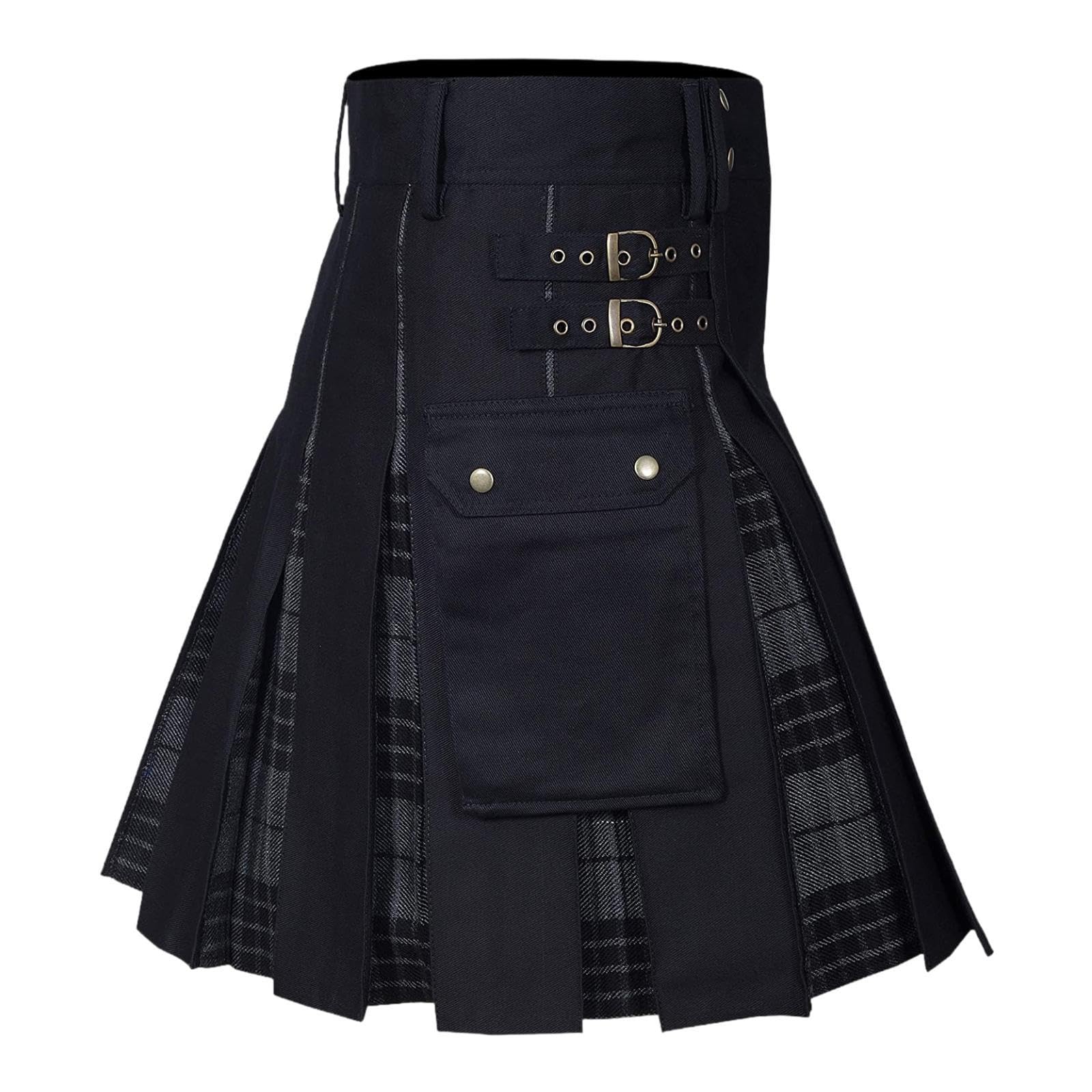 NIVAA Scottish Utility Kilts Wear Resistant Pleated Skirt for Parties Performances M-image-17