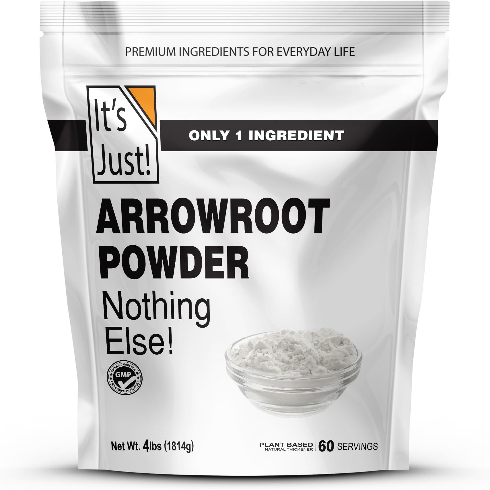It's Just - Arrowroot Powder, Natural Thickener, Gluten-Free, Dairy-Free, Non-GMO, Cornstarch Substitute