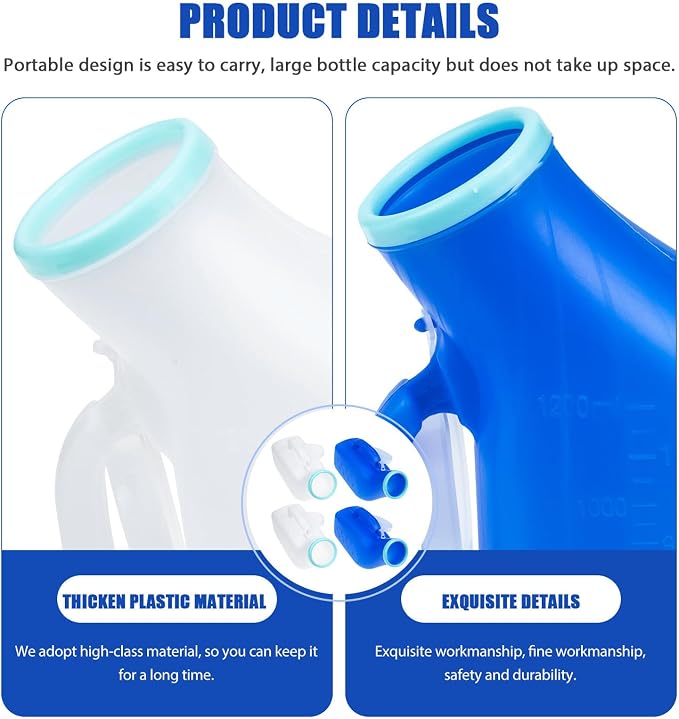 Set de 4 Botellas Urinarias Portátiles para Hombre con Medidor miniatura 7