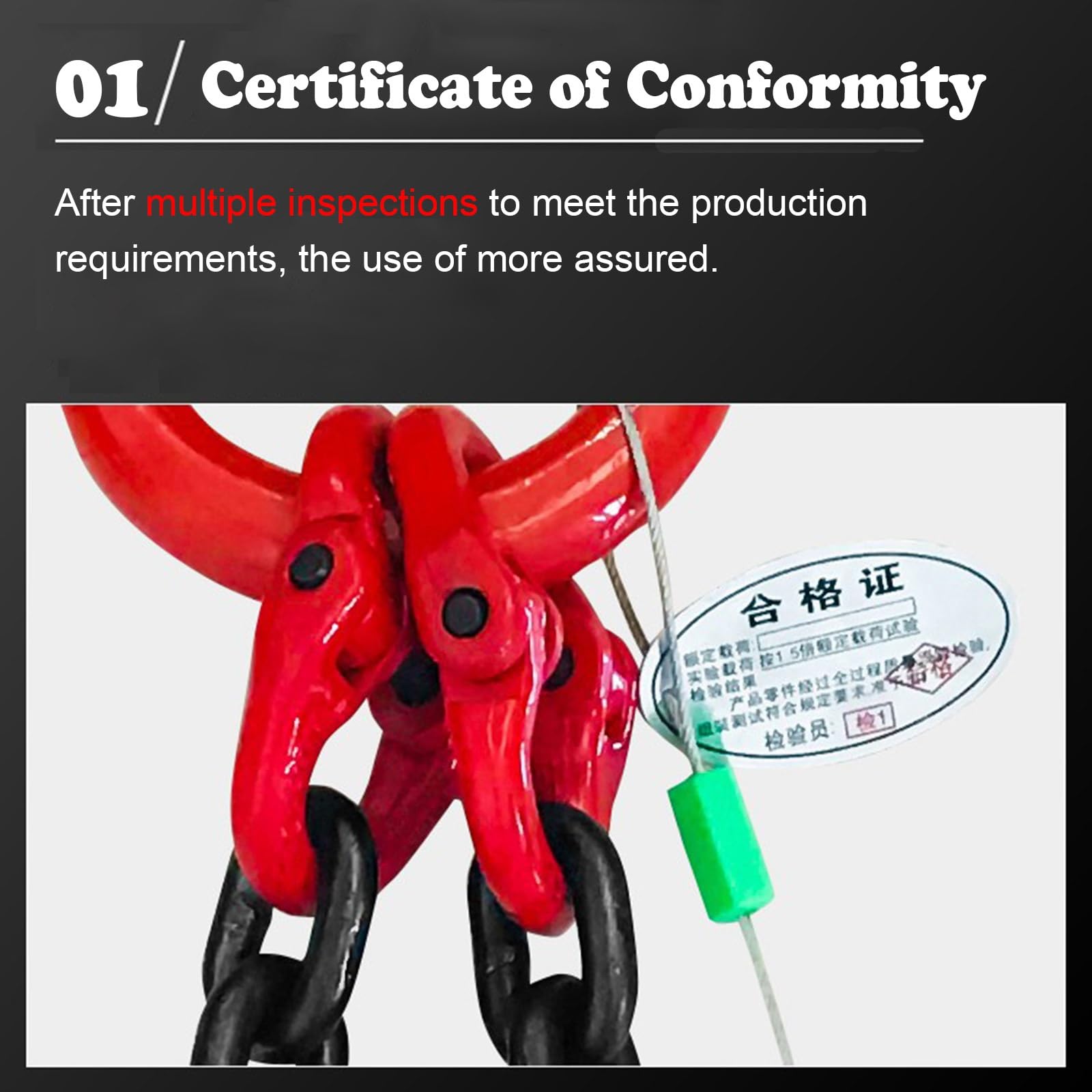 Imbracatura Sollevamento A Catena 4 Punti - 3 Tonnellate Con Ganci Sicuri Per Carichi Pesanti - Foto 14