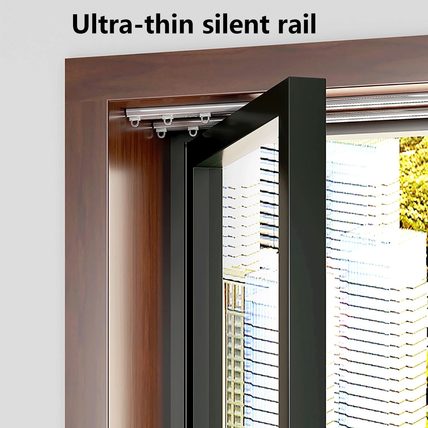 Premium Strength Aluminum Curtain Rod Privacy Curtains for Room Divider Ceiling Track System with Roller Hooks and Hardware for Shower Bay Window RV Room Divider(White,1.8m(5.9ft))