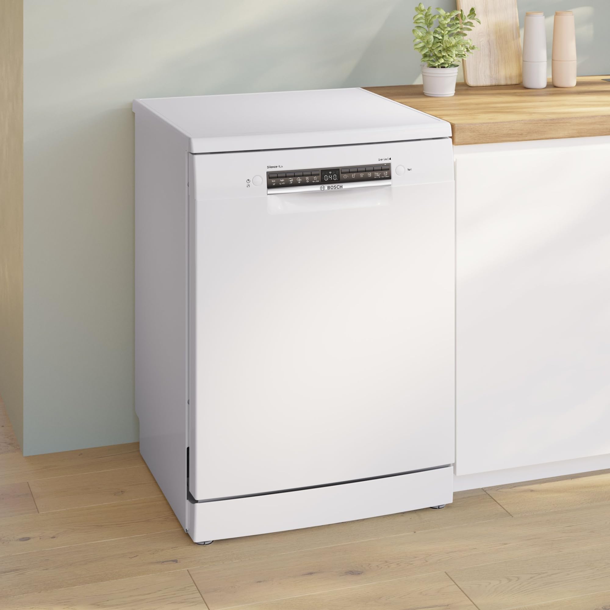 Bosch, Lavavajillas libre instalación, 60 cm, Blanco, SMS4ECW28E