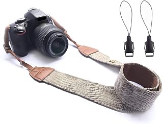 WANBY Camera Soft Shoulder Neck Strap with Quick Release Buckles for DSLR SLR (Brown)