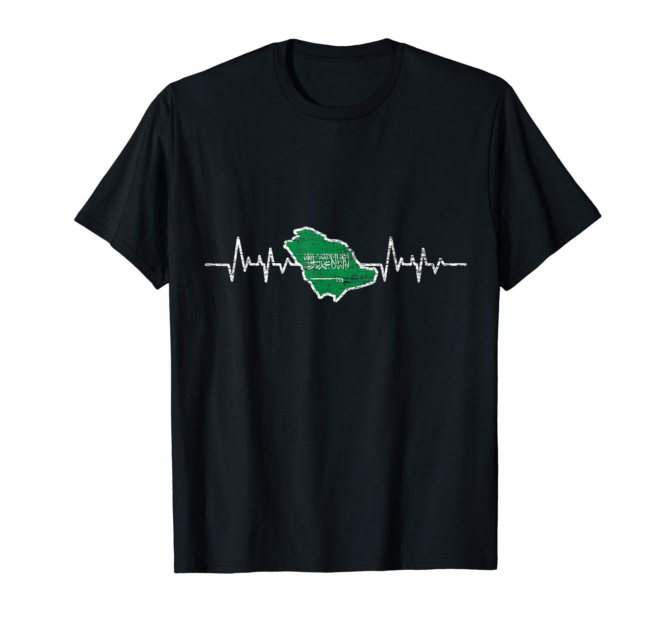 Patriotic Saudi Arabia Flag Gift Heartbeat Saudi T-Shirt