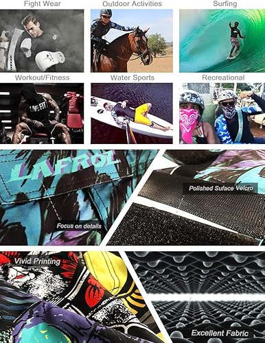 Miniatura 7 de LAFROI QJK01 Pantalones cortos para hombre, con cordón y 1 bolsillo, para artes marciales mixtas, cross training y boxeo