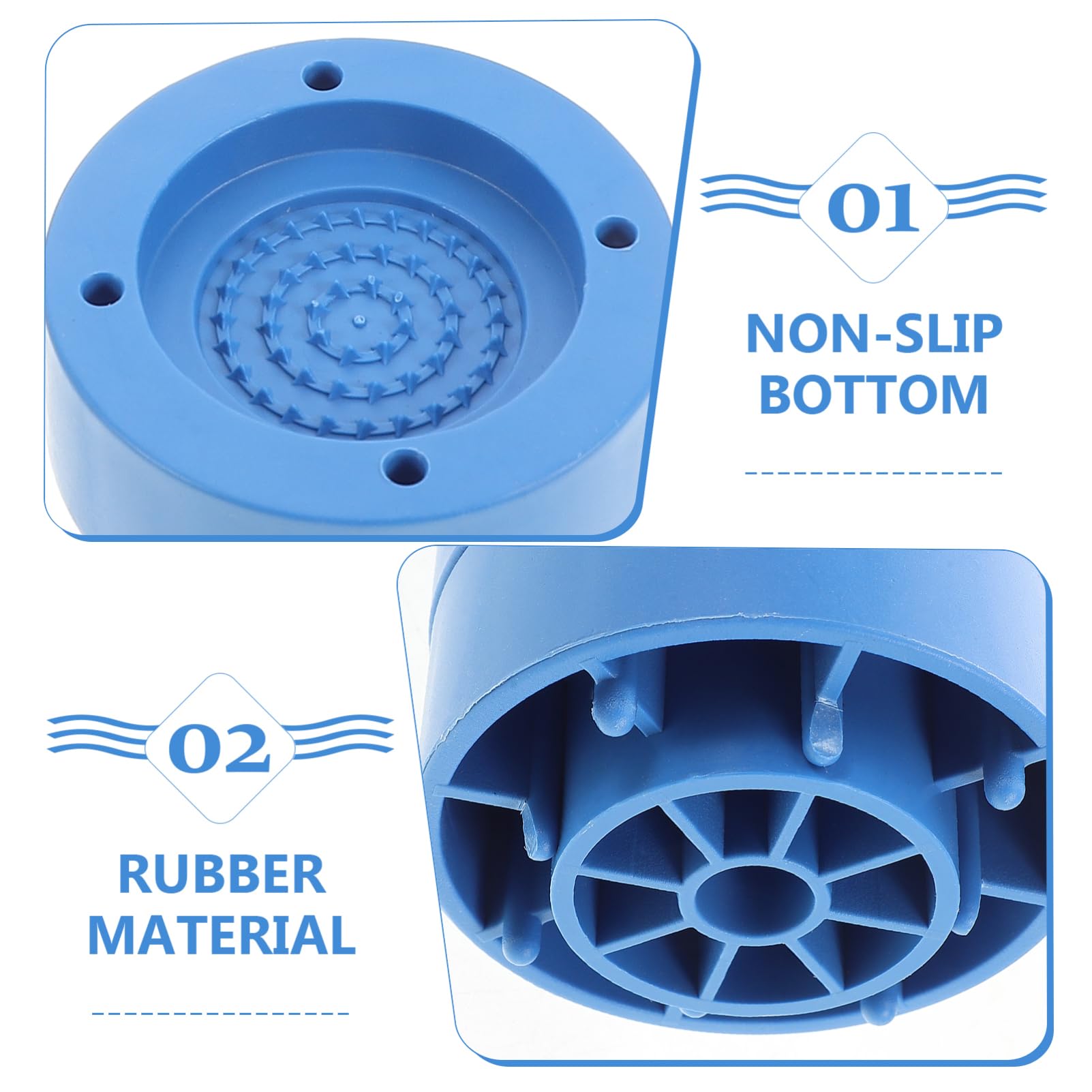 OSALADI Anti Vibration Pads 4pcs Adjustable Washing Machine Base Washer Anti Vibration Mats Rubber Vibration Pad Washing Machine Pads for Washing Machines Dryers Blue